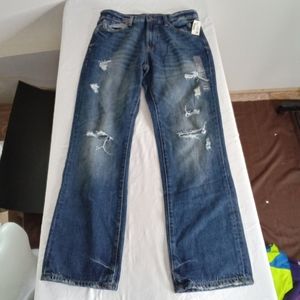 AERO Real Original Denim Men's NWT Distressed Blue Jeans 29x30 Loose $56.95